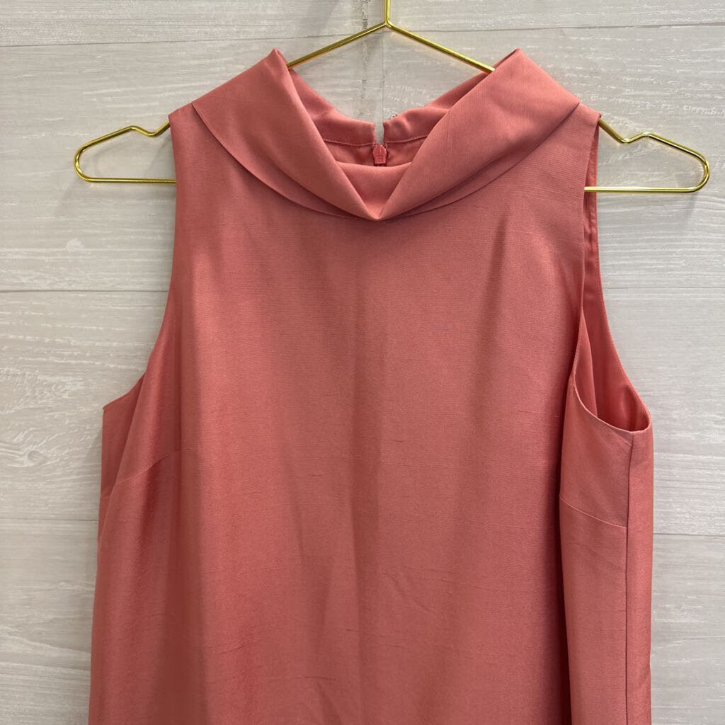Talbots Pink 100% Silk High Neck Shift Dress 6 Petite