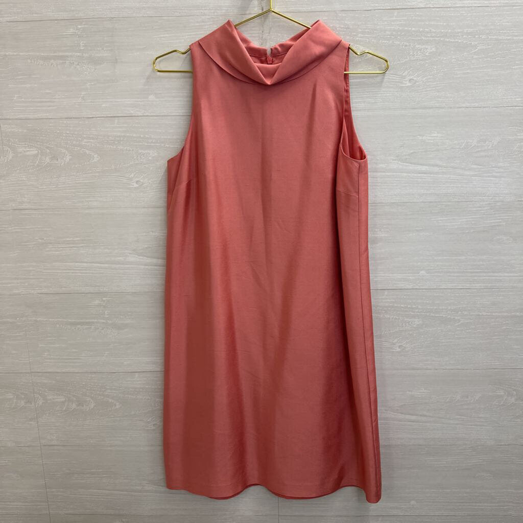 Talbots Pink 100% Silk High Neck Shift Dress 6 Petite