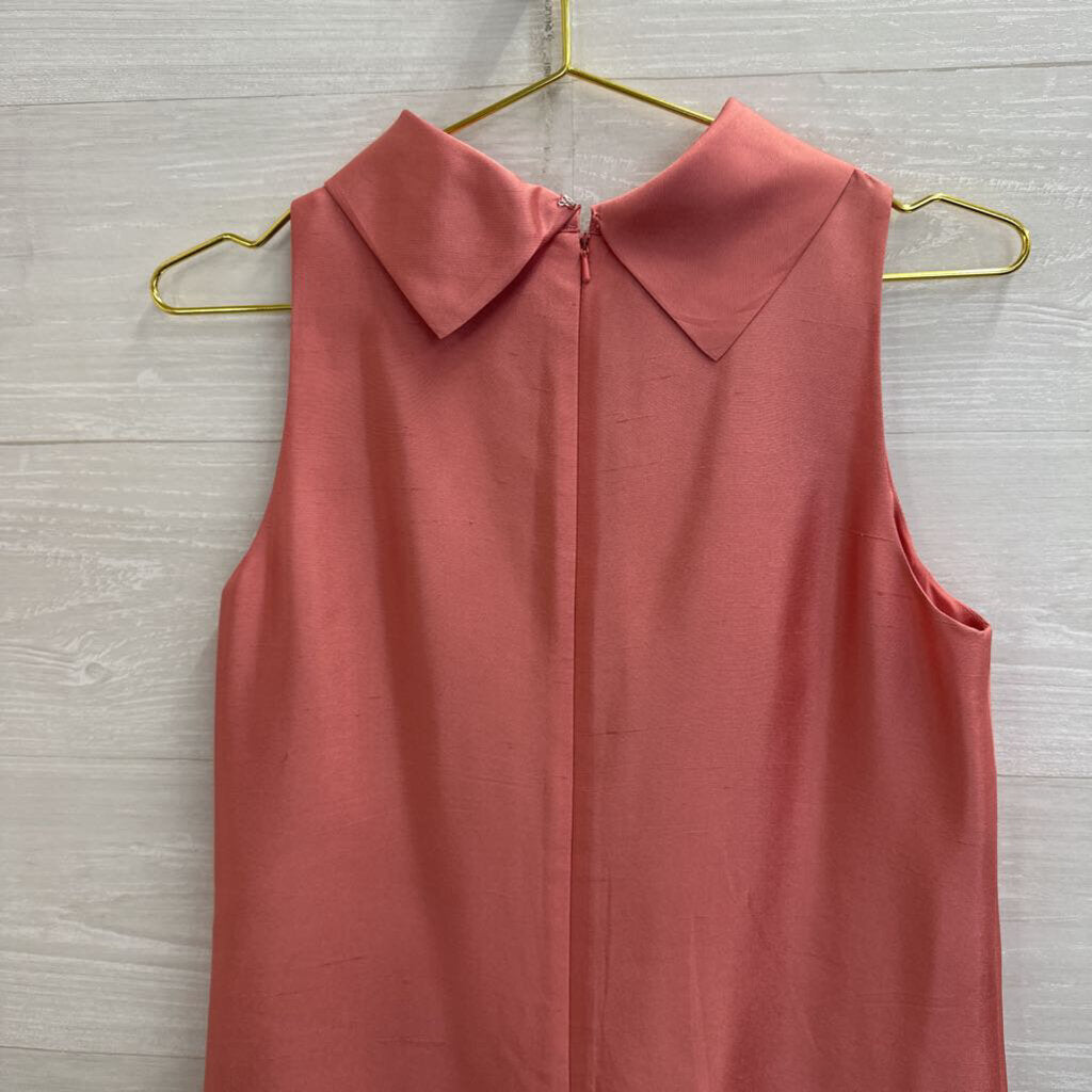 Talbots Pink 100% Silk High Neck Shift Dress 6 Petite