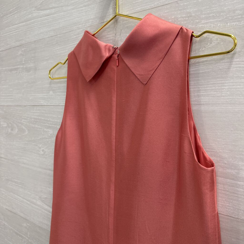 Talbots Pink 100% Silk High Neck Shift Dress 6 Petite
