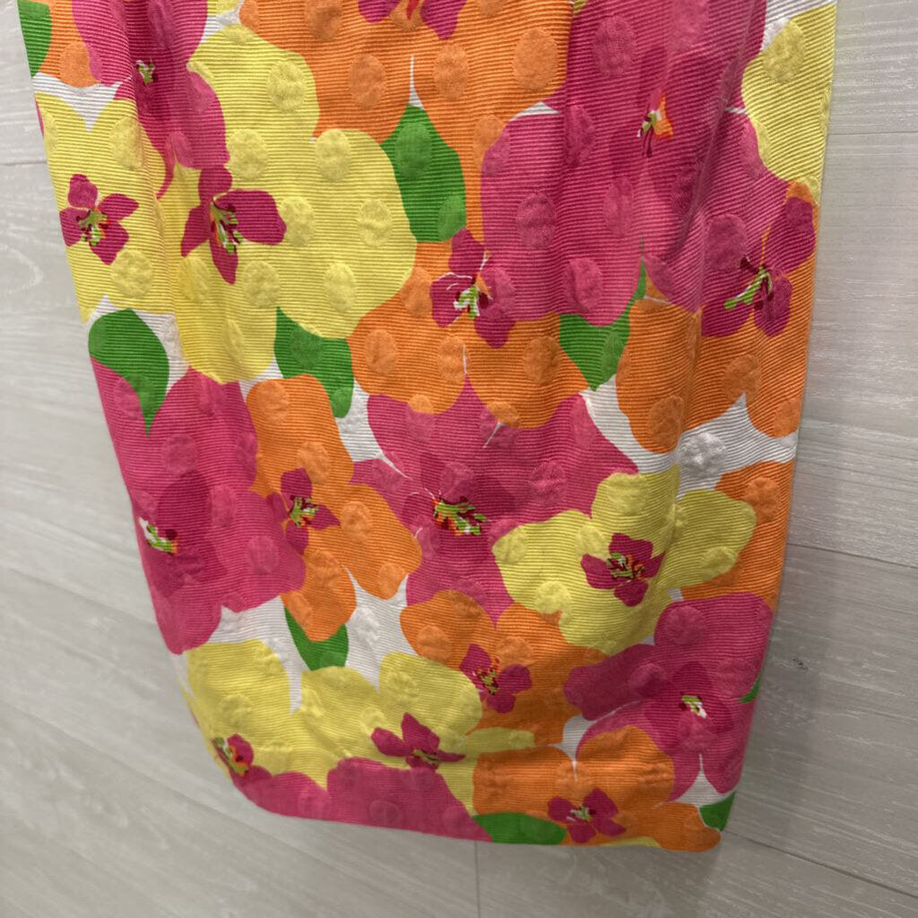 Lilly Pulitzer Pink/ Yellow Floral Print Strapless Dress 10
