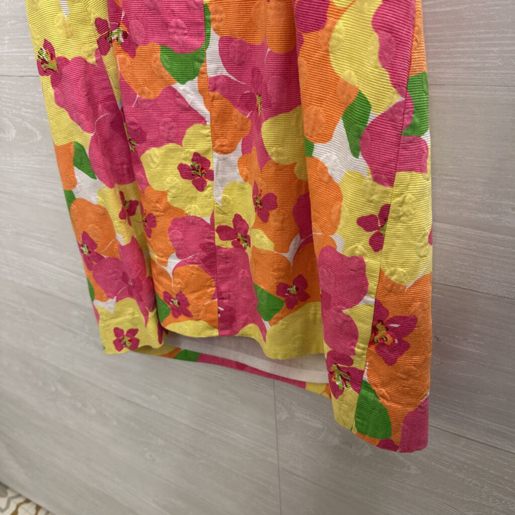 Lilly Pulitzer Pink/ Yellow Floral Print Strapless Dress 10