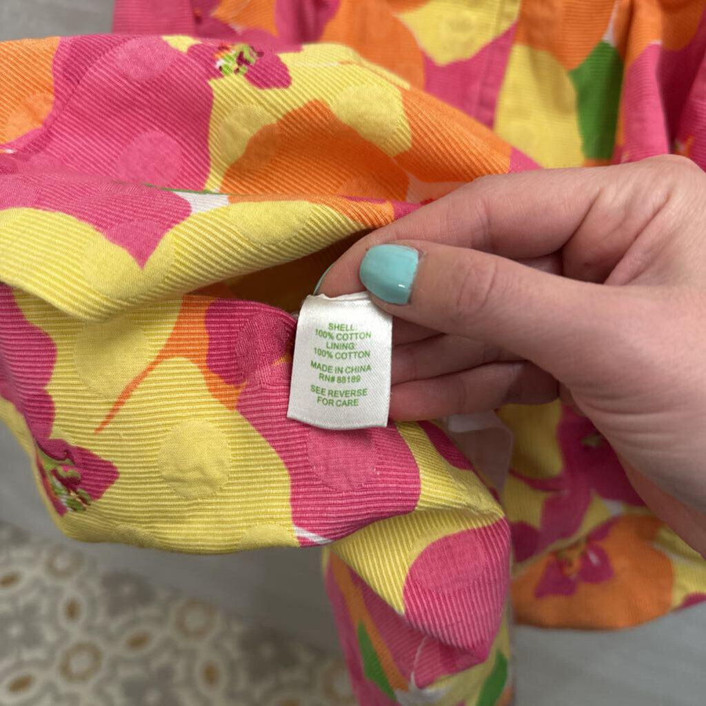 Lilly Pulitzer Pink/ Yellow Floral Print Strapless Dress 10