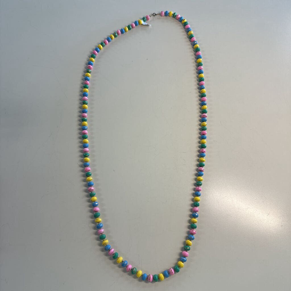 Multi Color Beaded Long Necklace