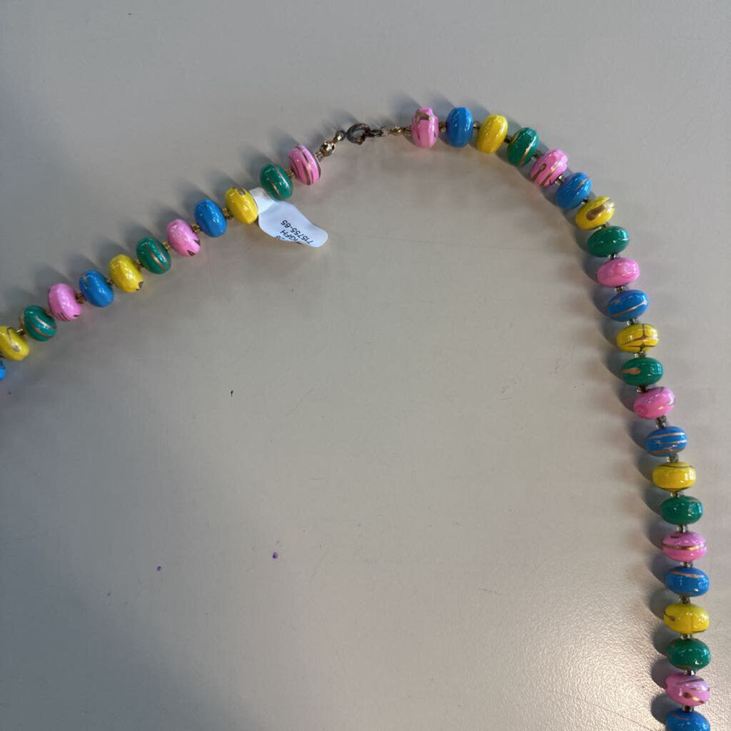 Multi Color Beaded Long Necklace