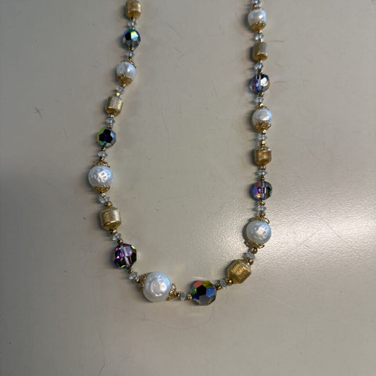Gold/ Pearl/ Beaded Statement Necklace