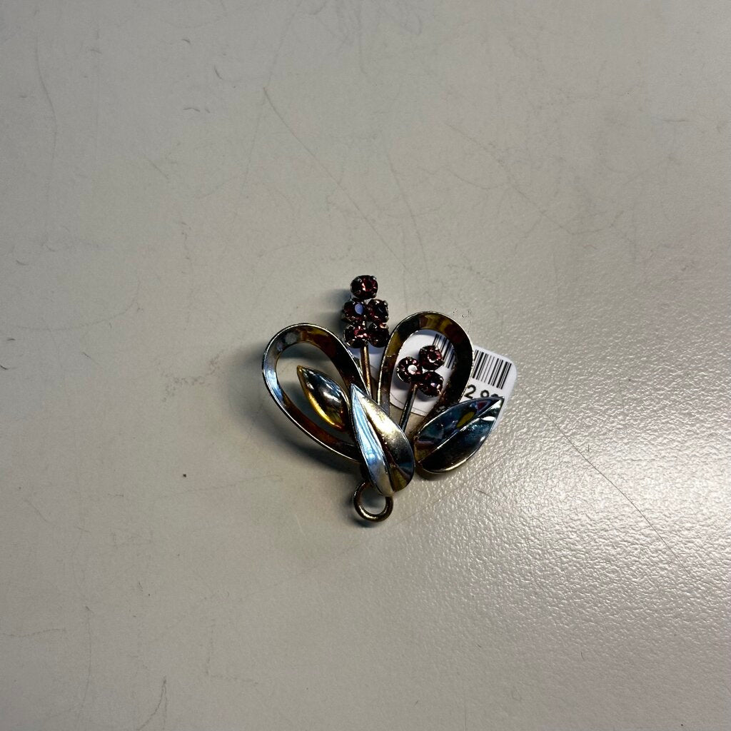 Gold/ Purple Flower Pin