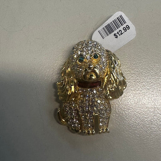 Gold/ Rhinestone Dog Pin