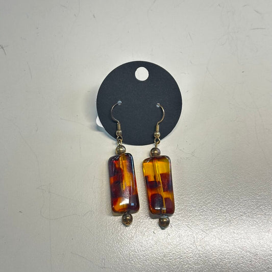 Gold/ Brown Stone Drop Earrings