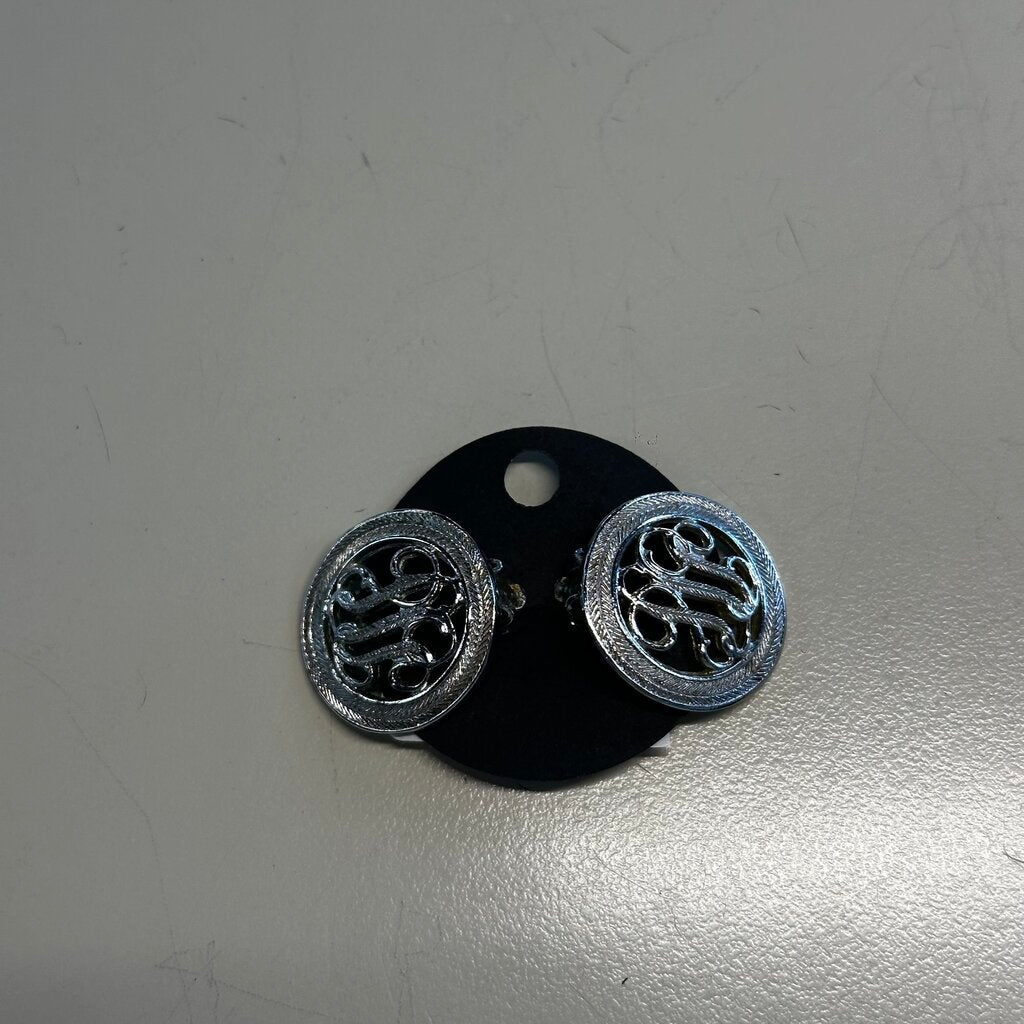 Silver Circle Clip On Earrings