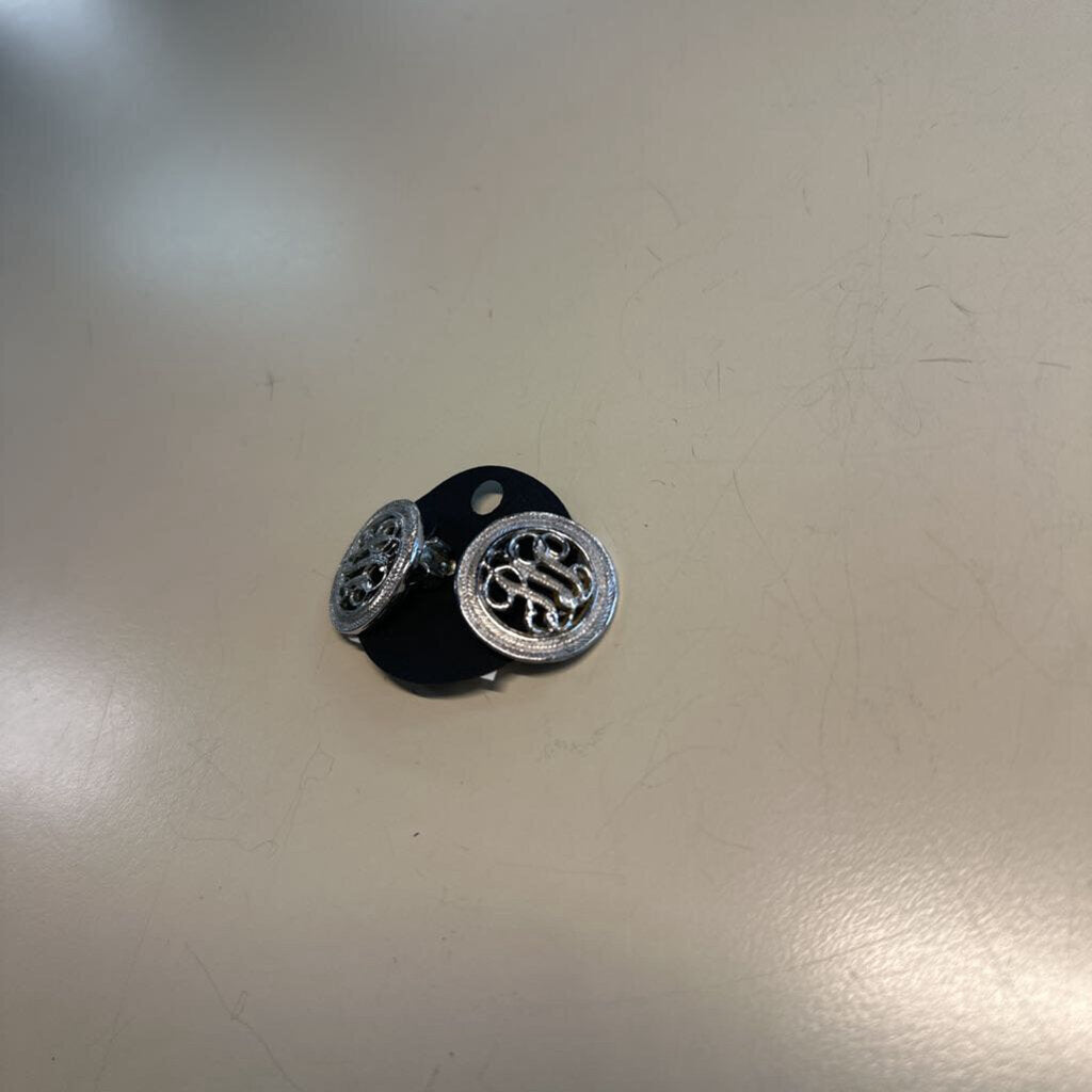 Silver Circle Clip On Earrings