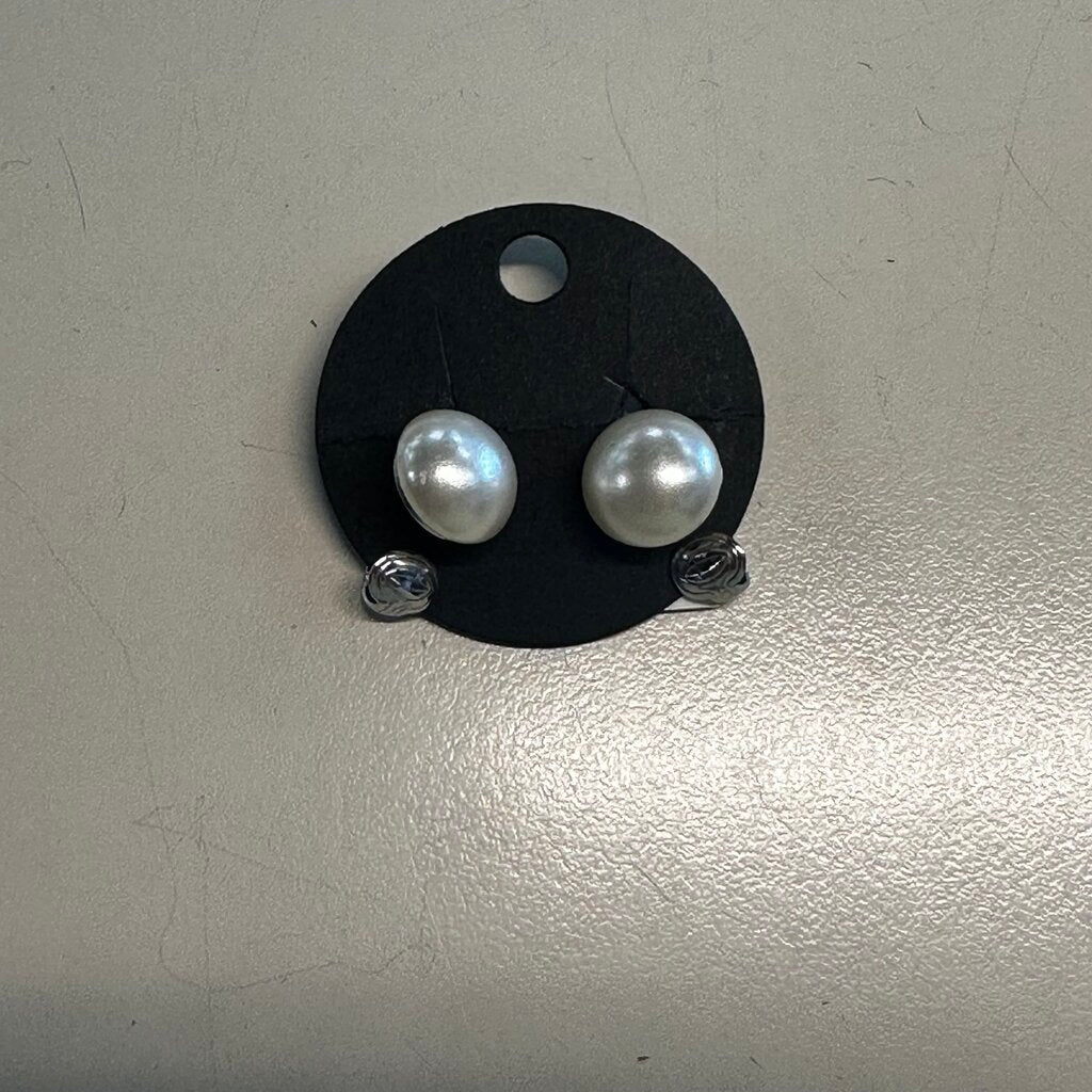Pearl Stud Clip On Earrings