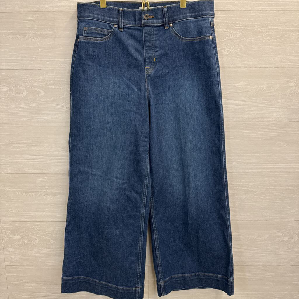 Spanx Dark Wash Wide Leg Jeans Large