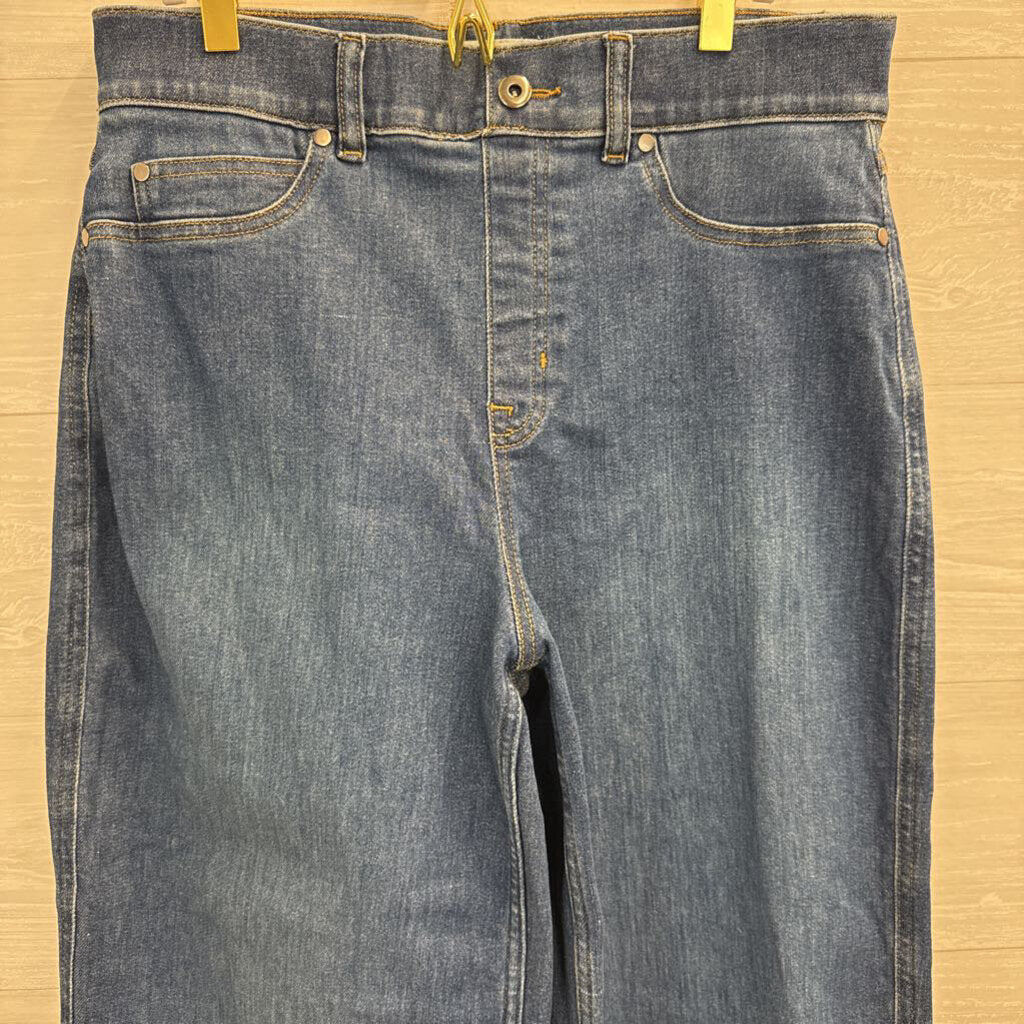 Spanx Medium Wash Wide Leg Jeans Large