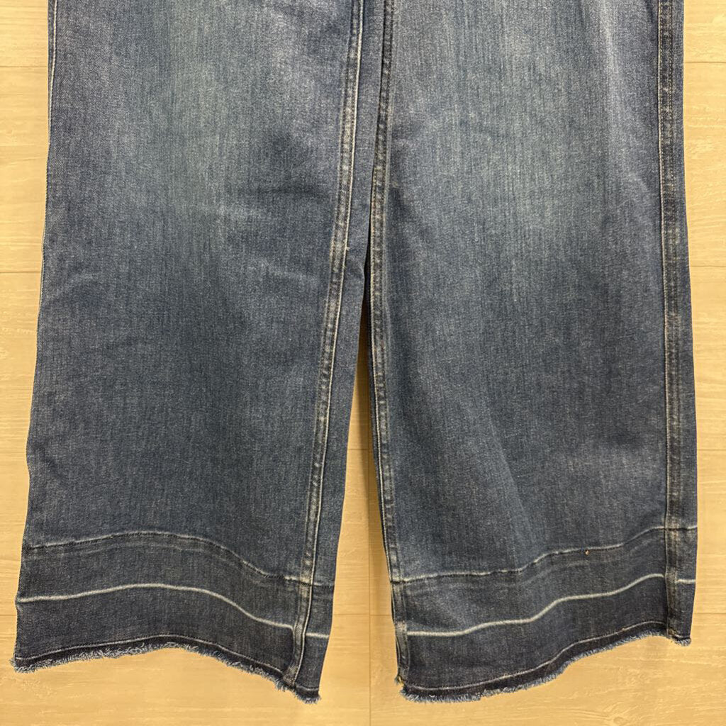 Spanx Medium Wash Wide Leg Jeans Large