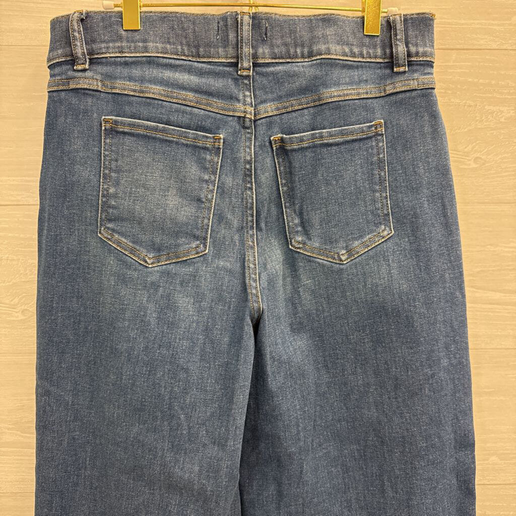 Spanx Medium Wash Wide Leg Jeans Large