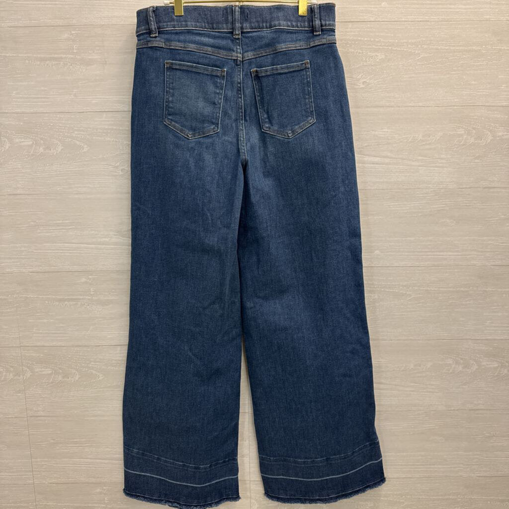 Spanx Medium Wash Wide Leg Jeans Large