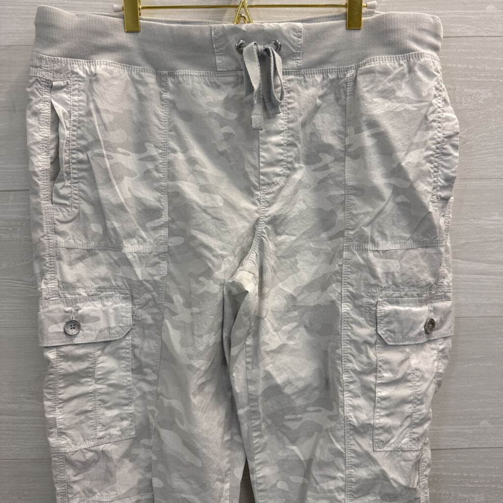 DKNY Sport Grey Camo Pull On Cargo Joggers Large
