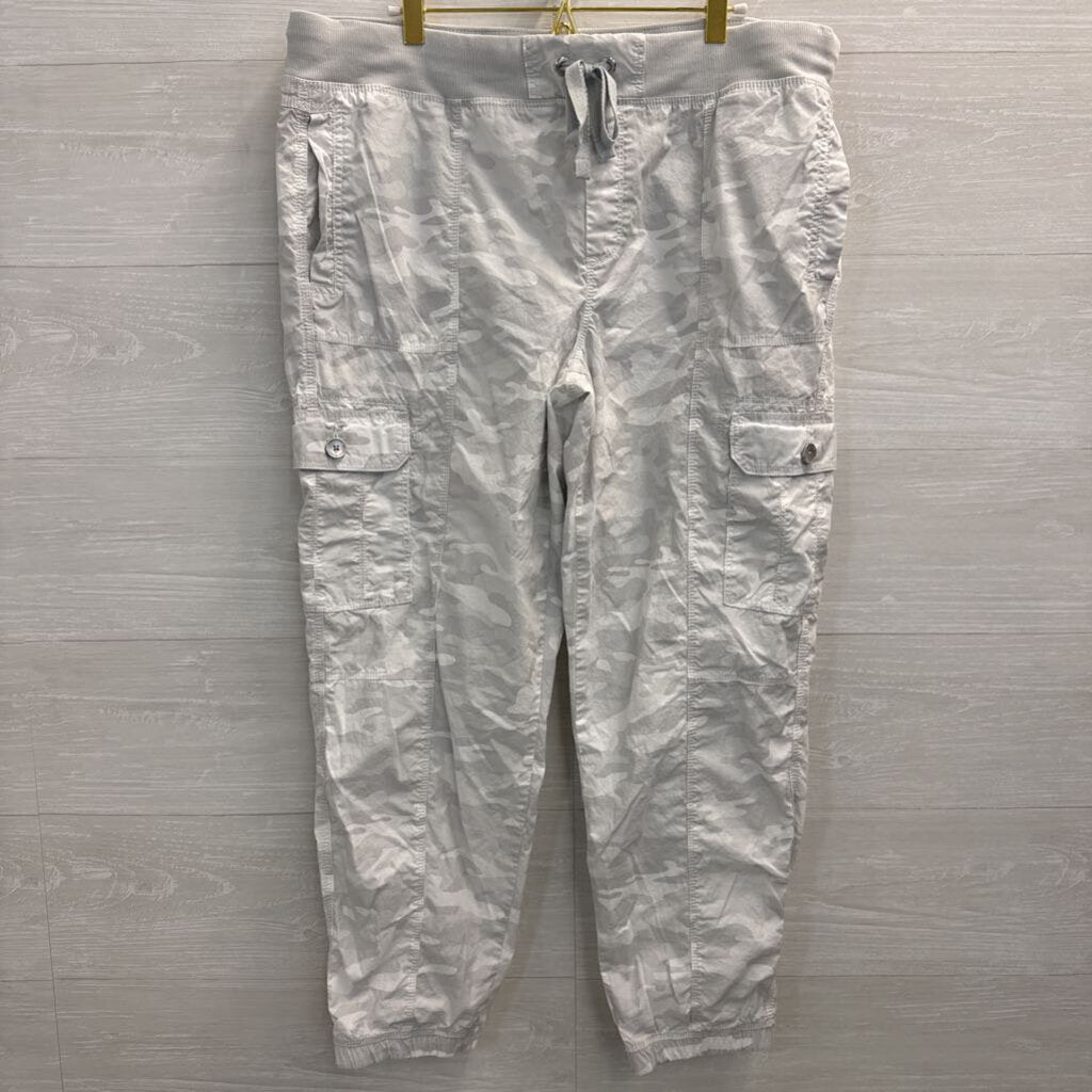 DKNY Sport Grey Camo Pull On Cargo Joggers Large