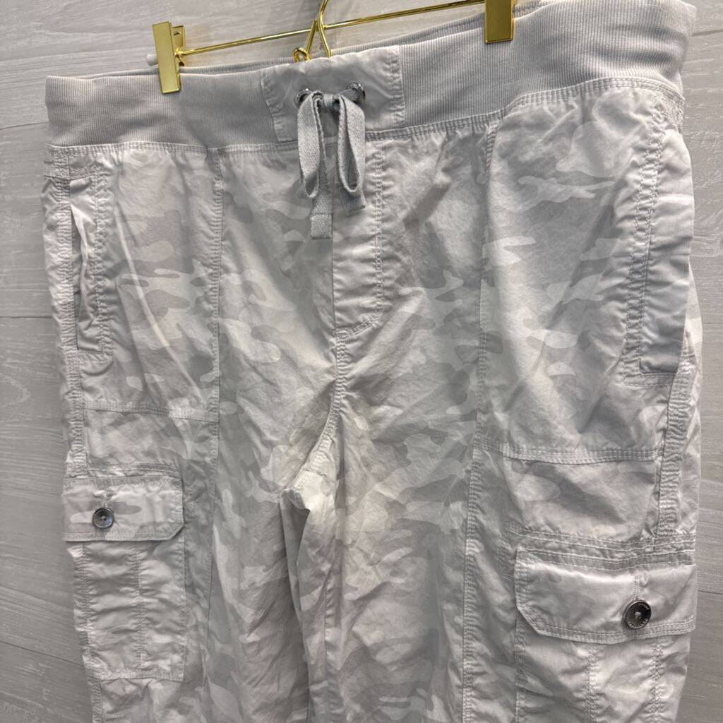 DKNY Sport Grey Camo Pull On Cargo Joggers Large