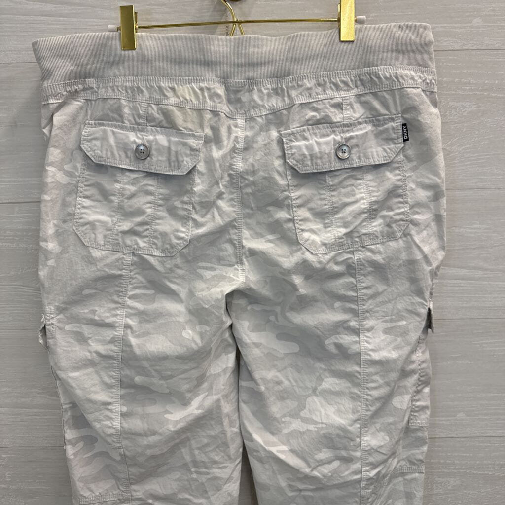 DKNY Sport Grey Camo Pull On Cargo Joggers Large