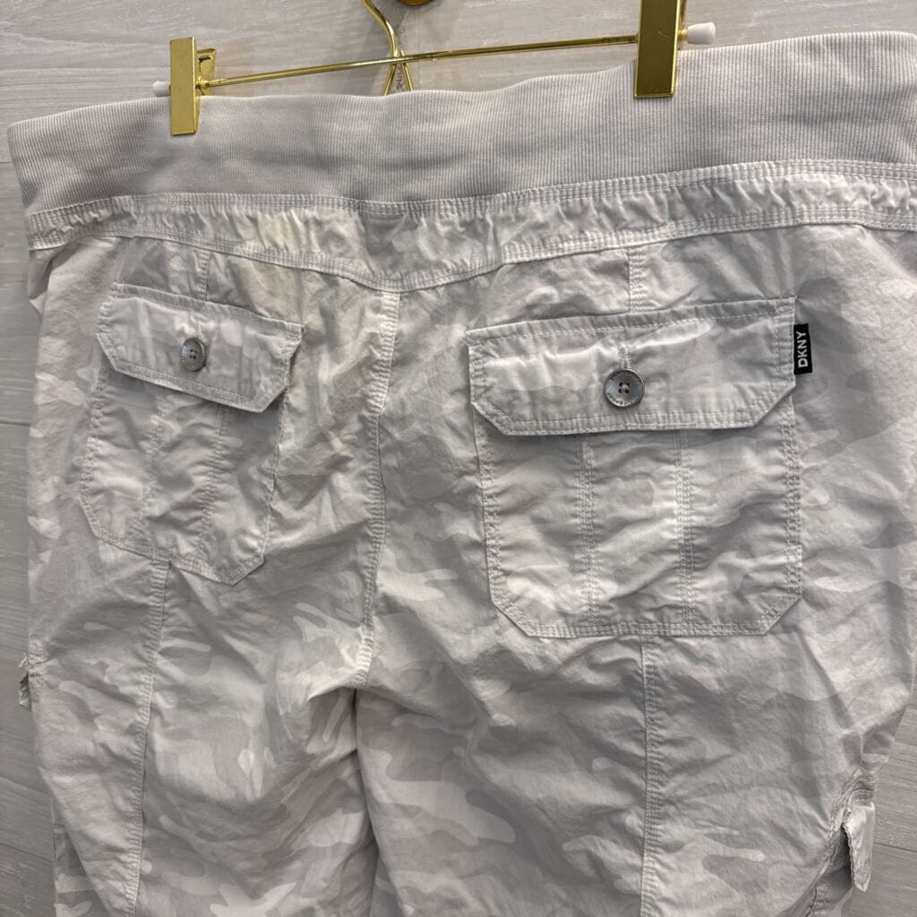 DKNY Sport Grey Camo Pull On Cargo Joggers Large