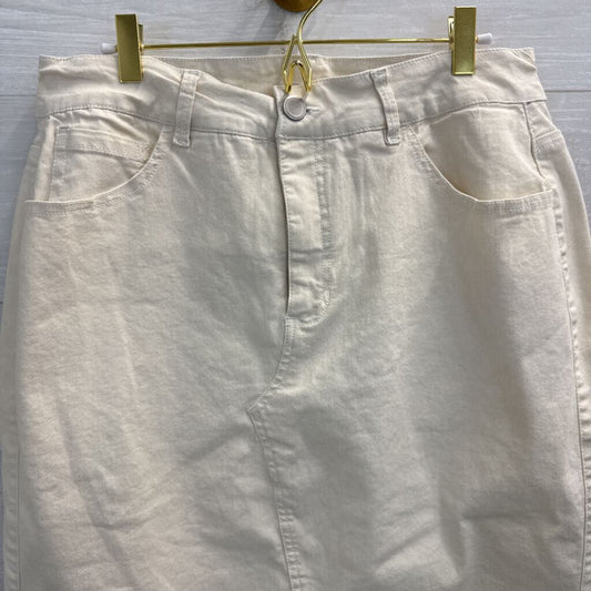 Westbound Cream Denim Midi Skirt 12