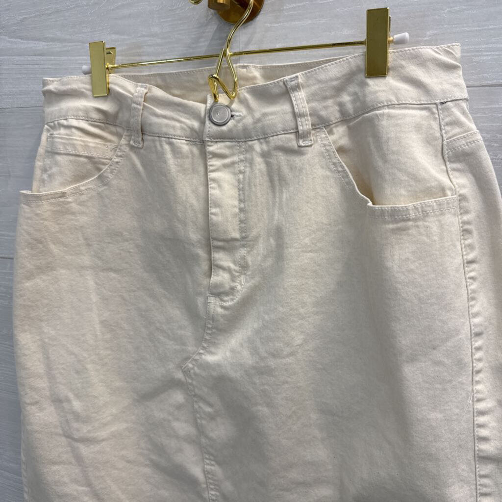 Westbound Cream Denim Midi Skirt 12