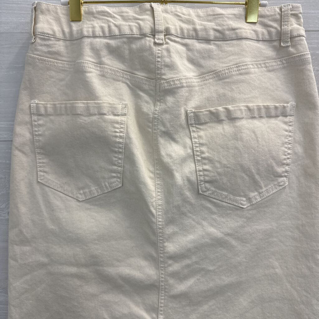 Westbound Cream Denim Midi Skirt 12