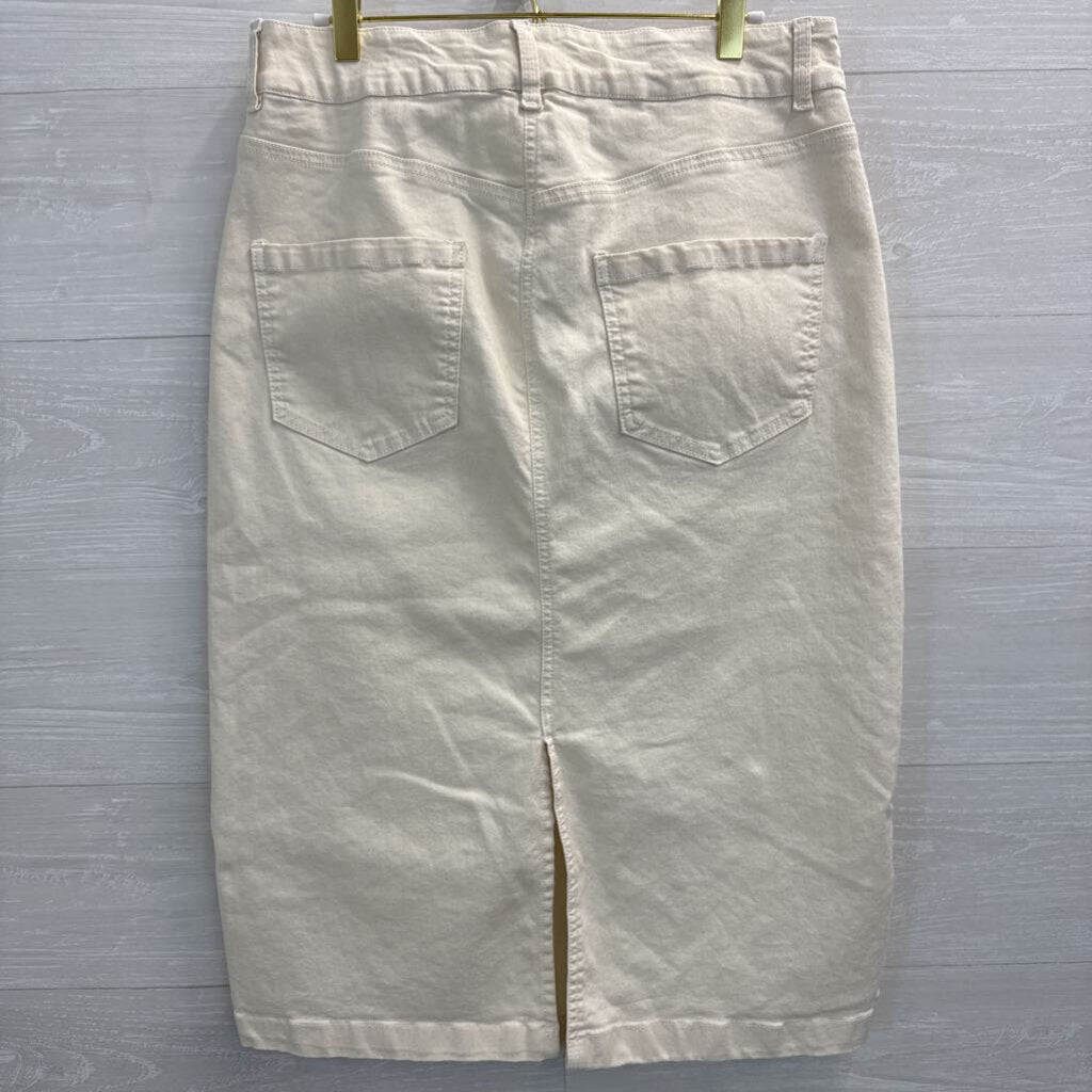 Westbound Cream Denim Midi Skirt 12