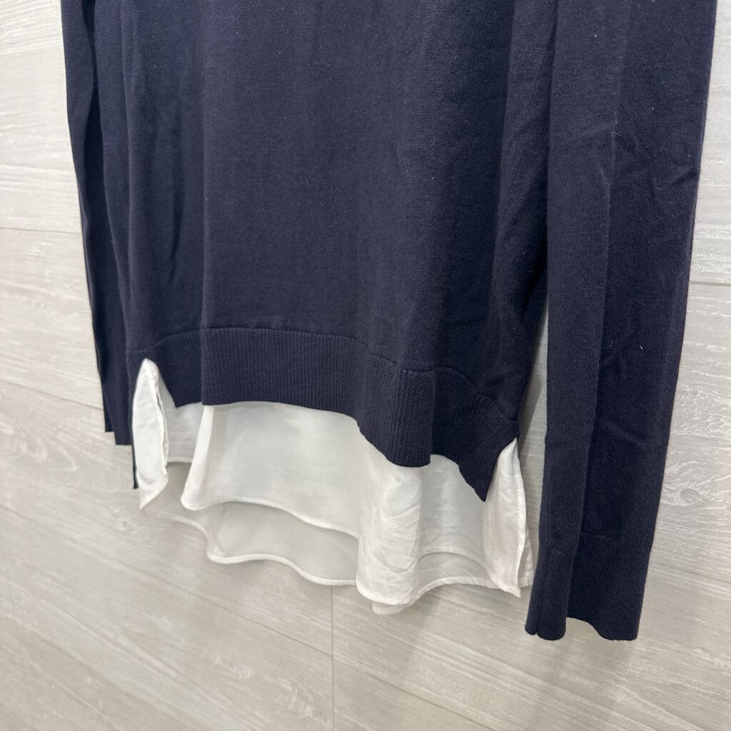 Ted Baker Navy/ White Layered Embellished Long Sleeve Top 2