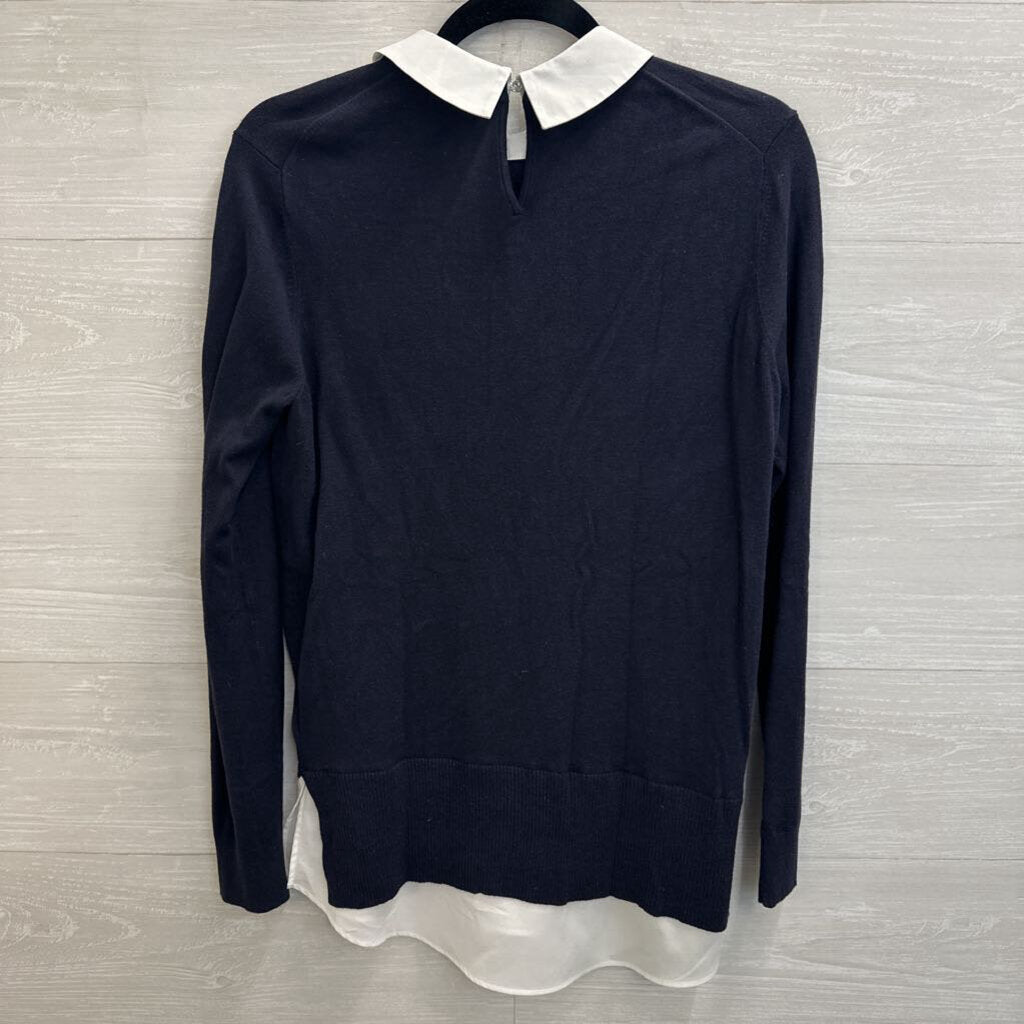 Ted Baker Navy/ White Layered Embellished Long Sleeve Top 2