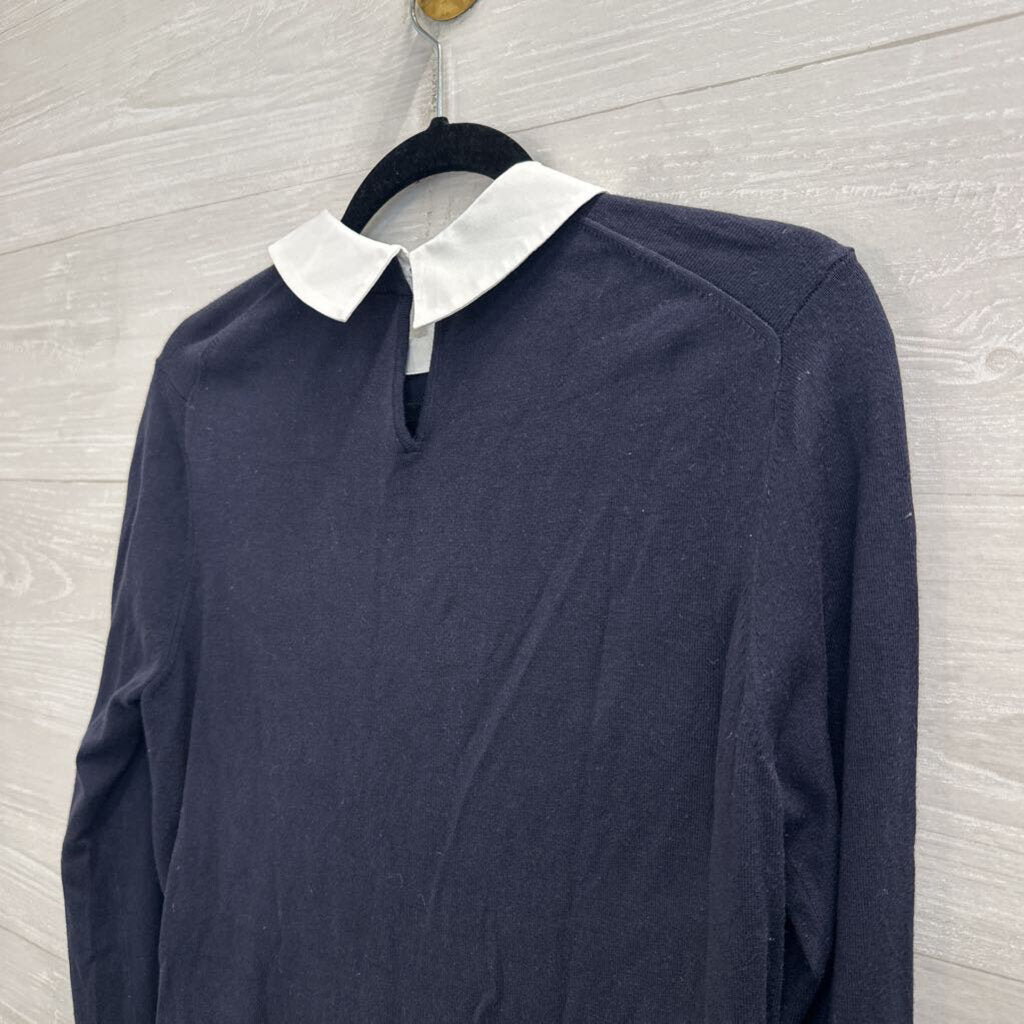 Ted Baker Navy/ White Layered Embellished Long Sleeve Top 2