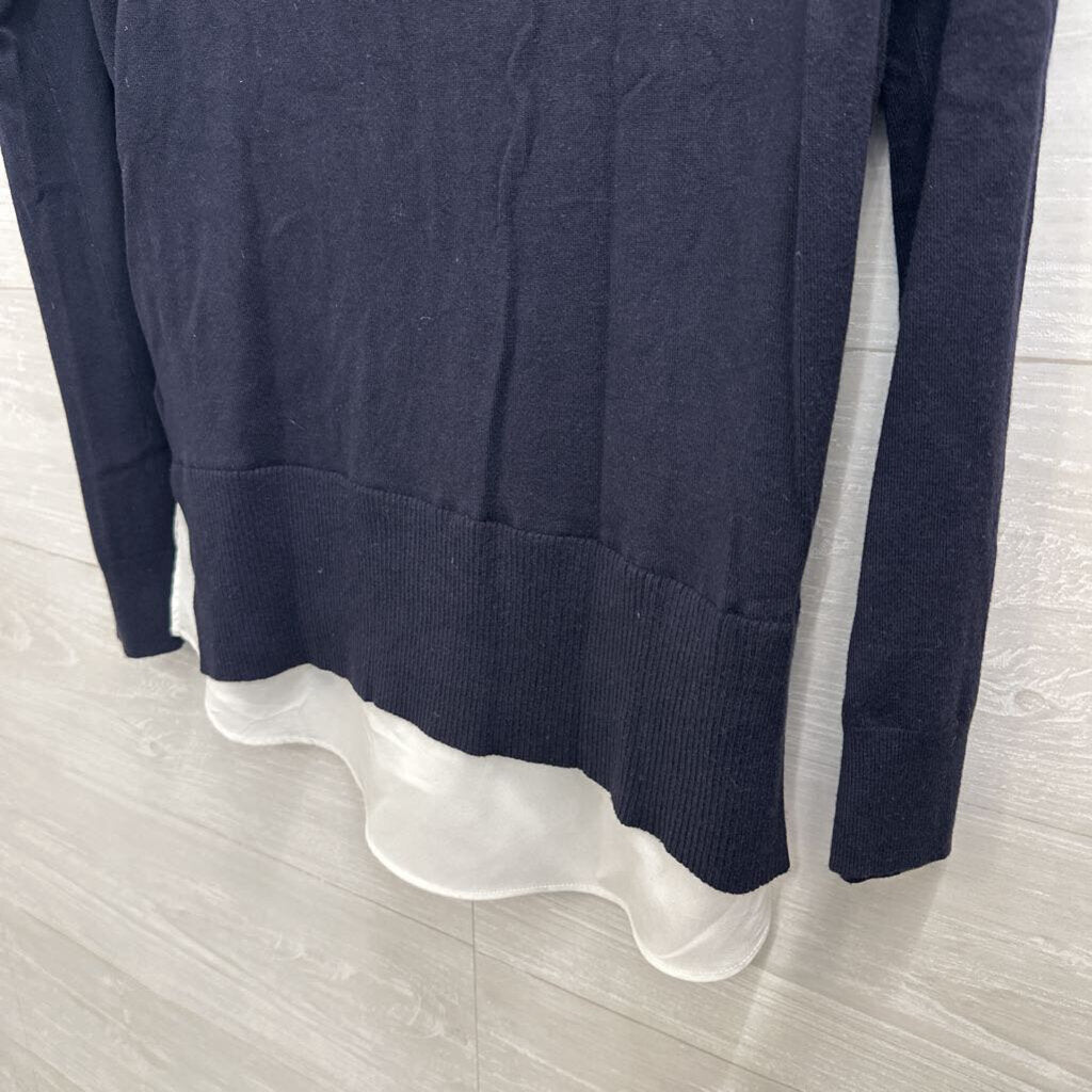 Ted Baker Navy/ White Layered Embellished Long Sleeve Top 2
