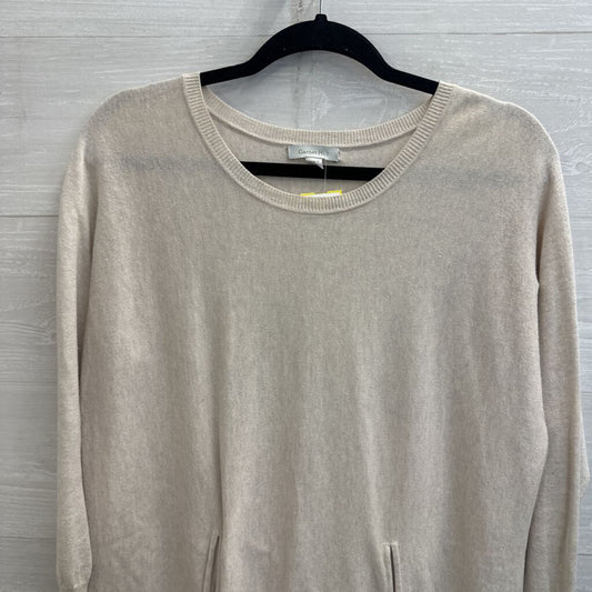 Garnet Hill Cream Knit Long Sleeve Tunic Top Small