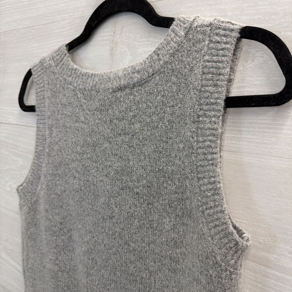 Double Zero Grey Knit Button Front Tank Top Small