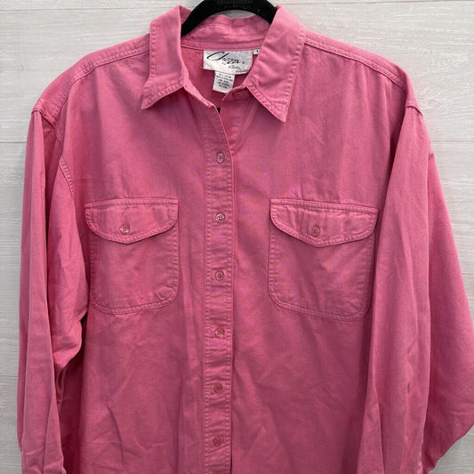 Chazzz Pink long Sleeve Button Down Top Large