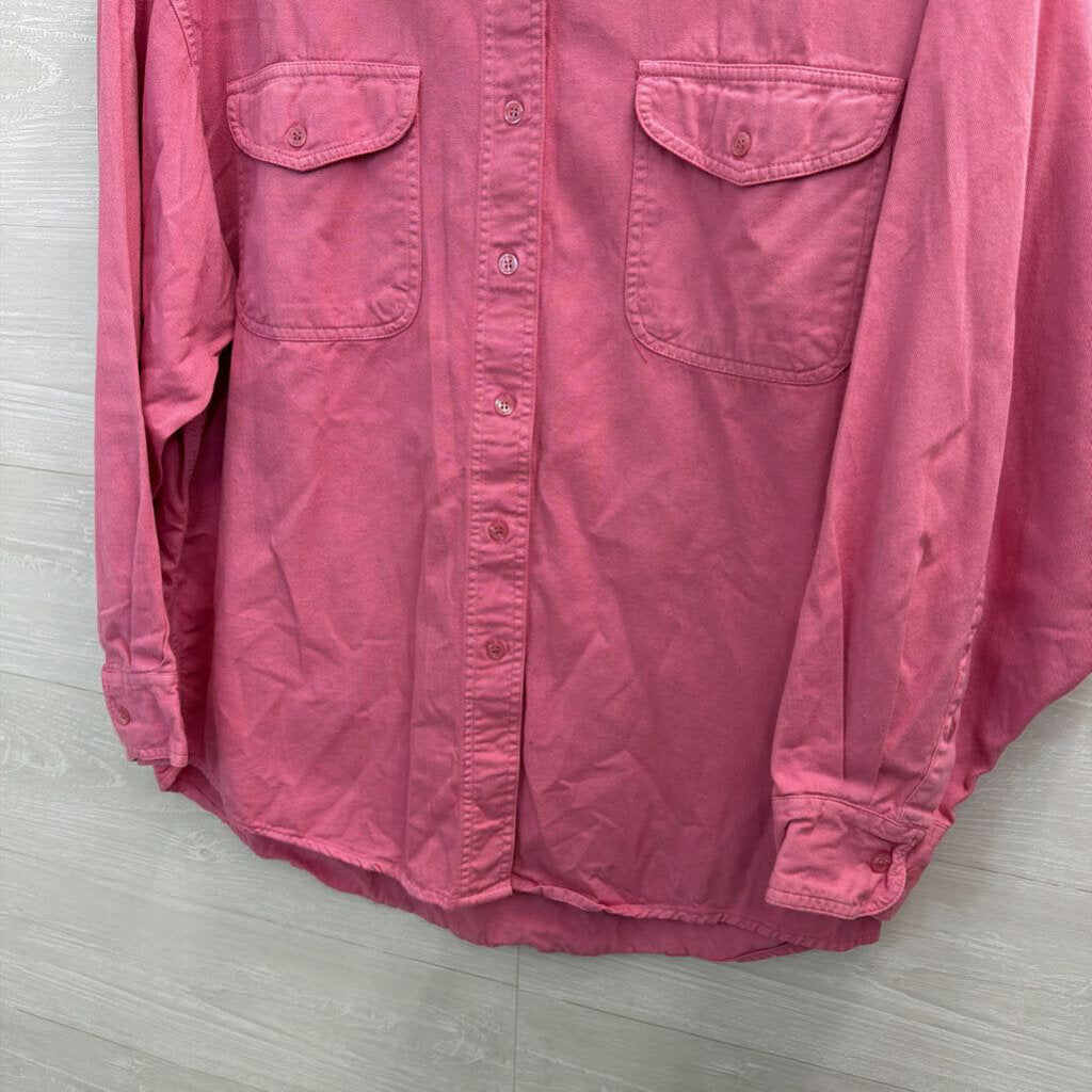 Chazzz Pink long Sleeve Button Down Top Large