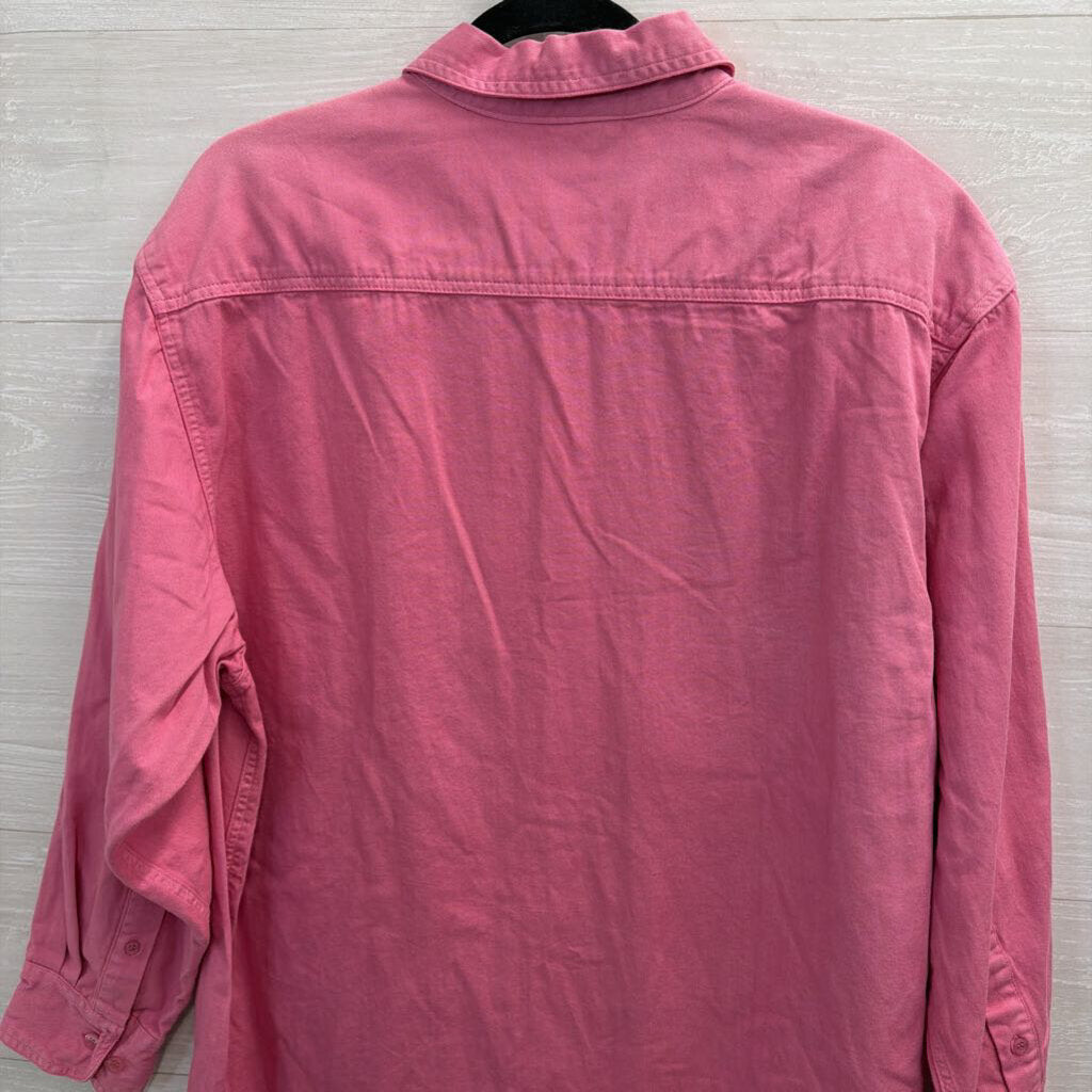 Chazzz Pink long Sleeve Button Down Top Large