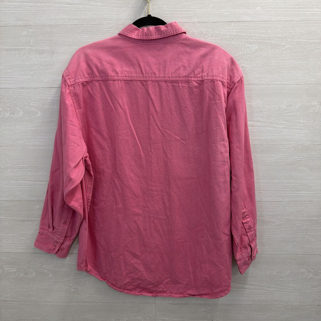 Chazzz Pink long Sleeve Button Down Top Large