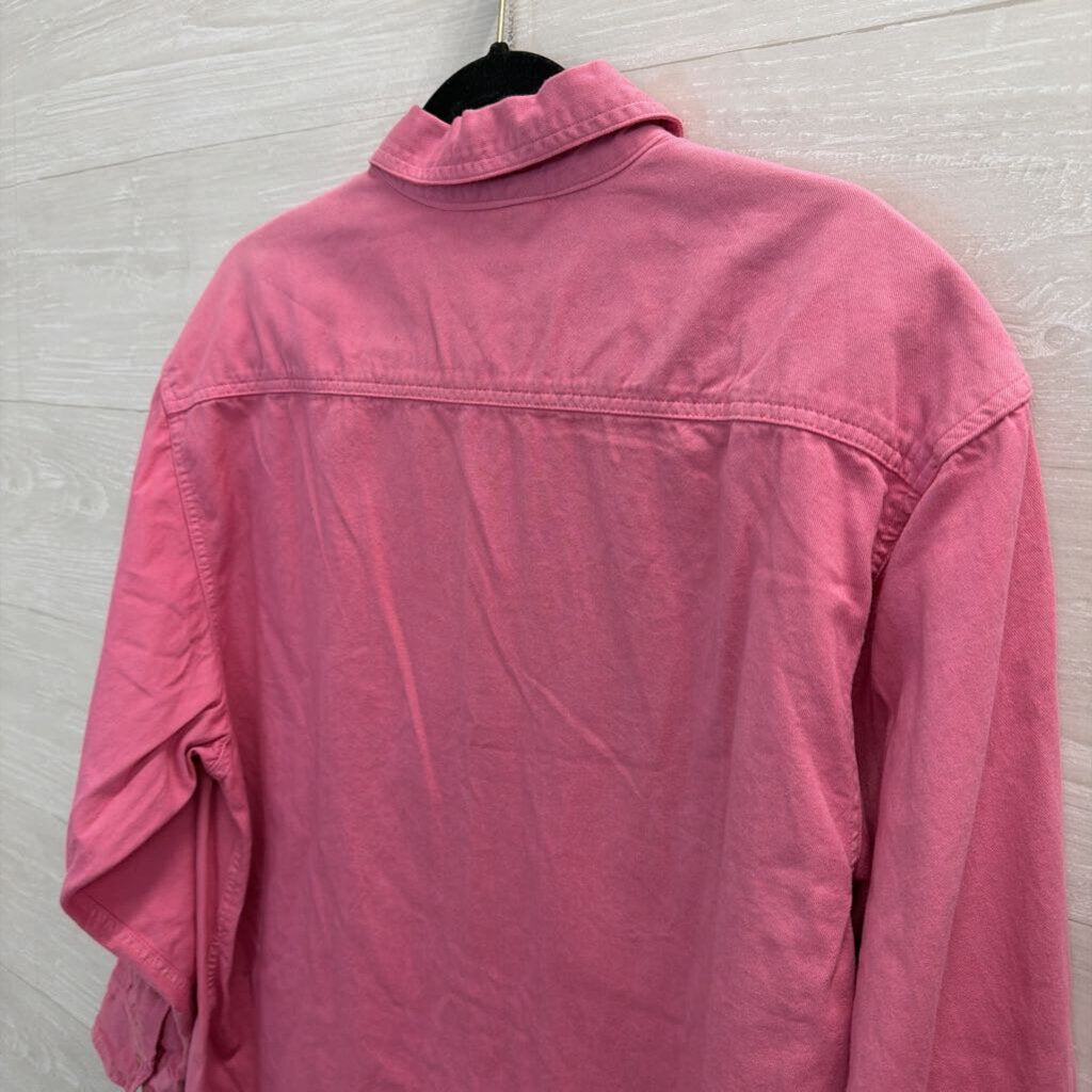 Chazzz Pink long Sleeve Button Down Top Large
