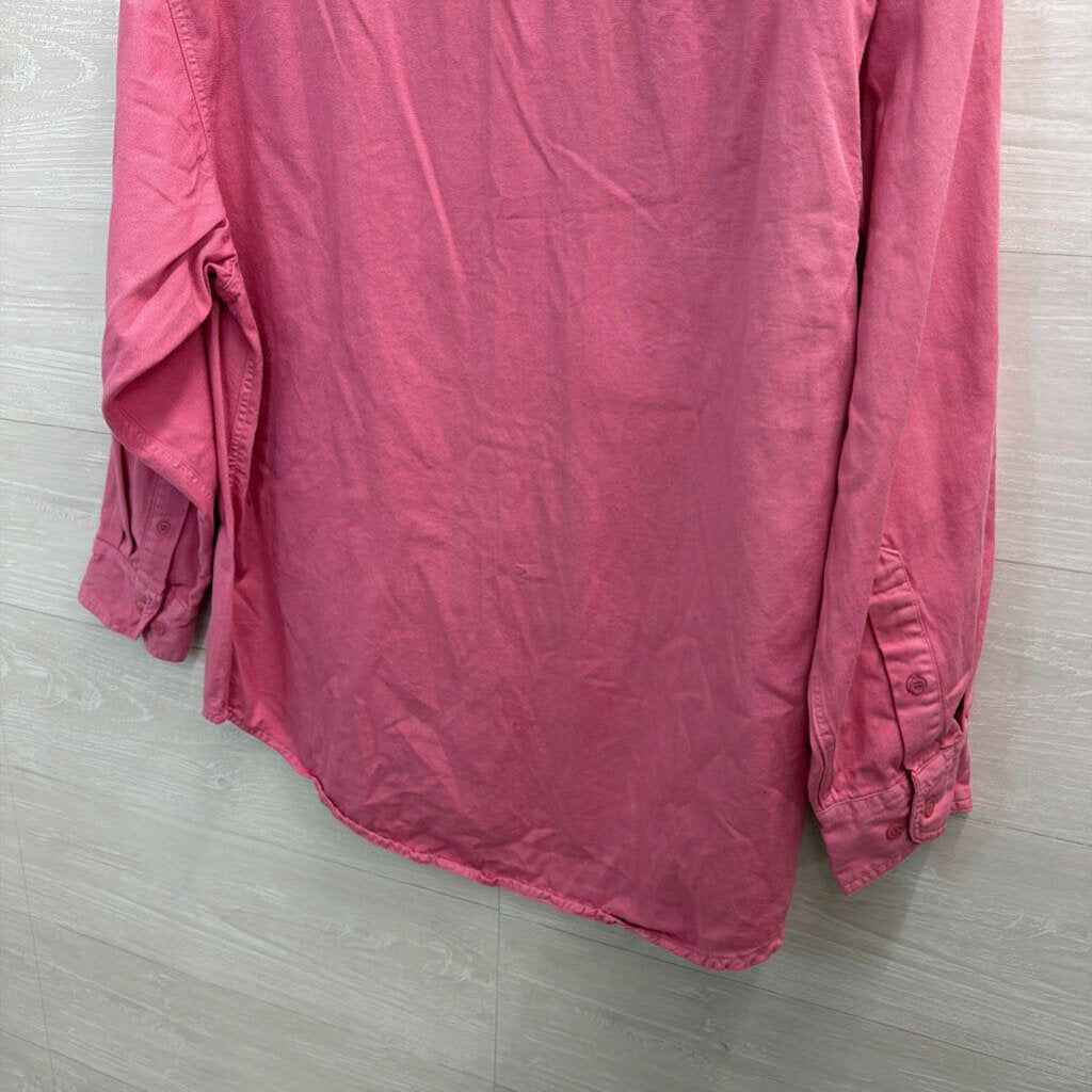 Chazzz Pink long Sleeve Button Down Top Large