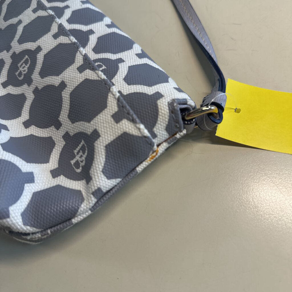 Dooney and Bourke Grey/ White Lattice Print Becca Crossbody Purse