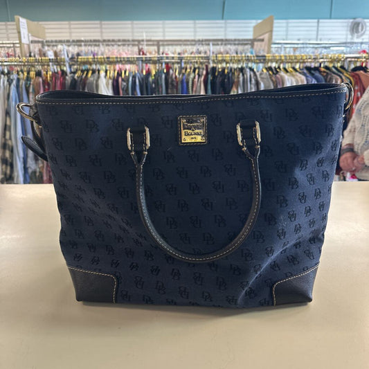 Dooney and Bourke Navy/ Black Monogram Canvas Shoulder Purse