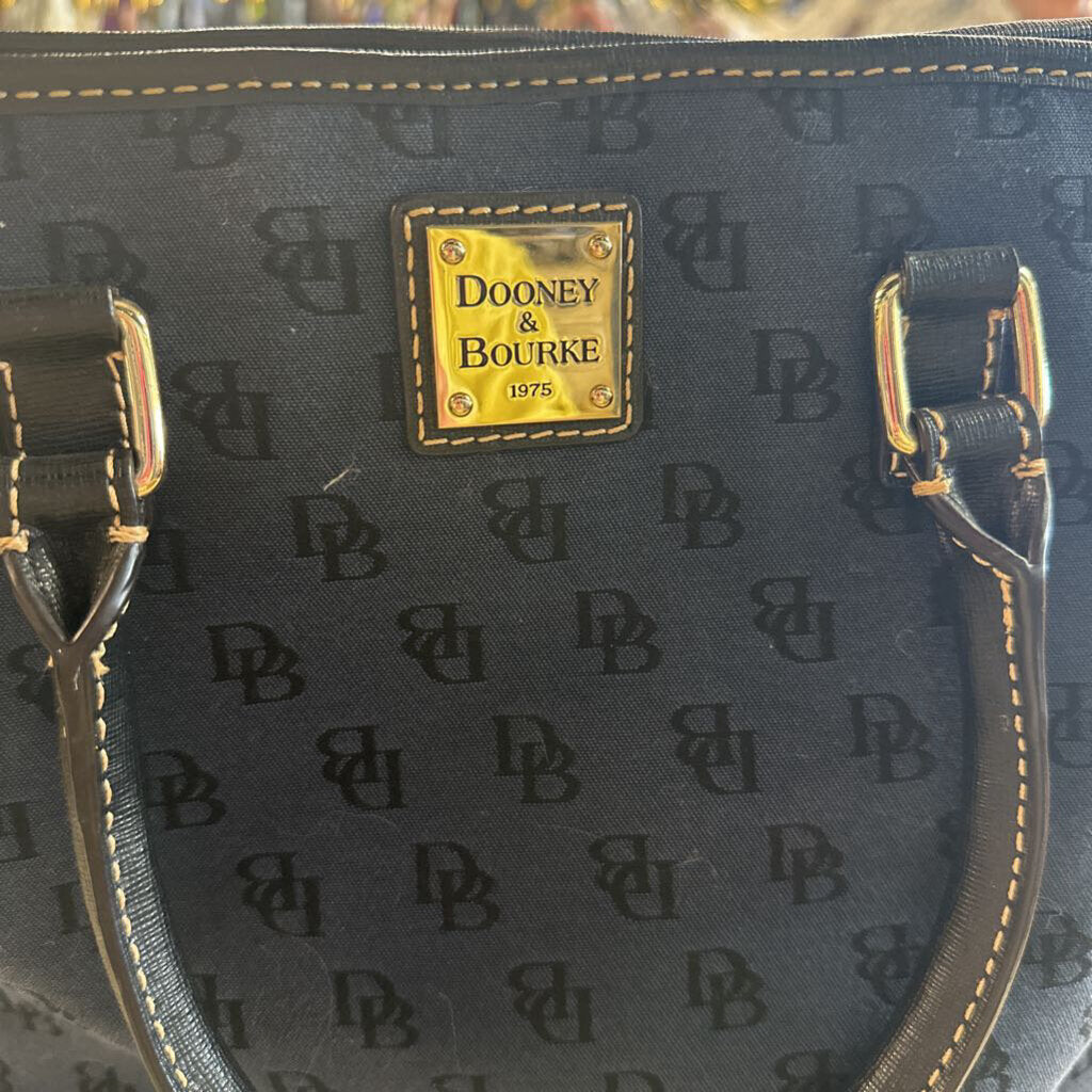 Dooney and Bourke Navy/ Black Monogram Canvas Shoulder Purse