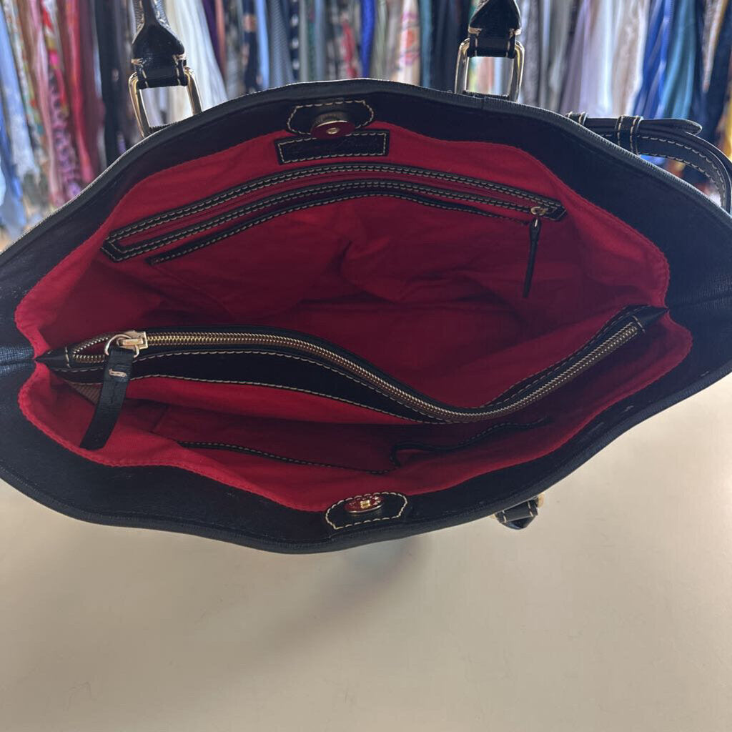 Dooney and Bourke Navy/ Black Monogram Canvas Shoulder Purse