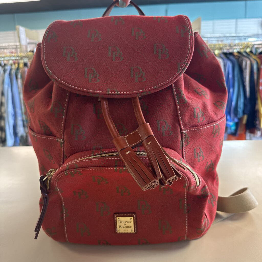 Dooney and Bourke Orange Monogram Canvas Gretta Backpack