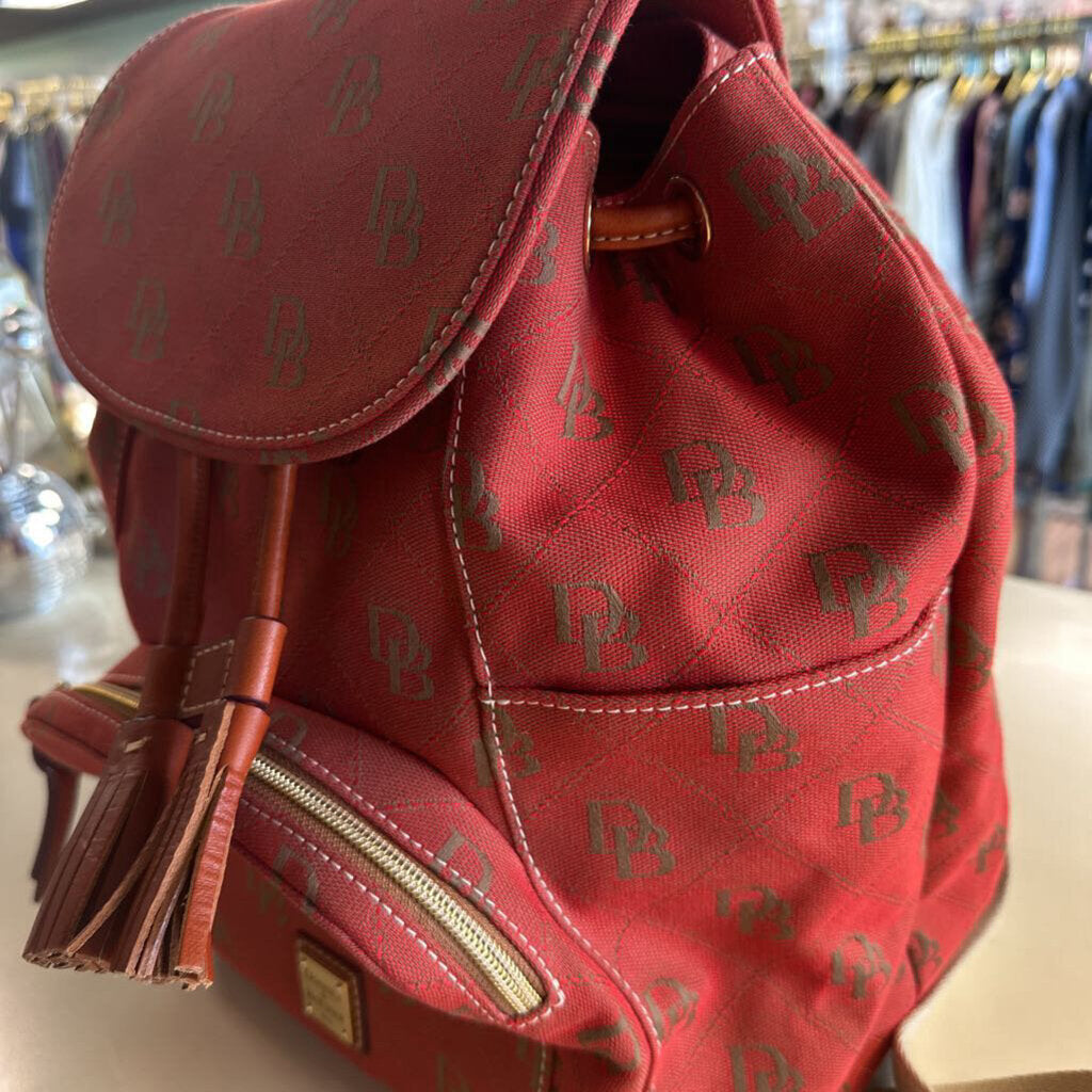 Dooney and Bourke Orange Monogram Canvas Gretta Backpack