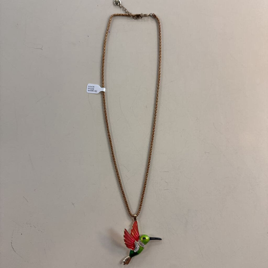 Betsey Johnson Crystal Hummingbird Necklace