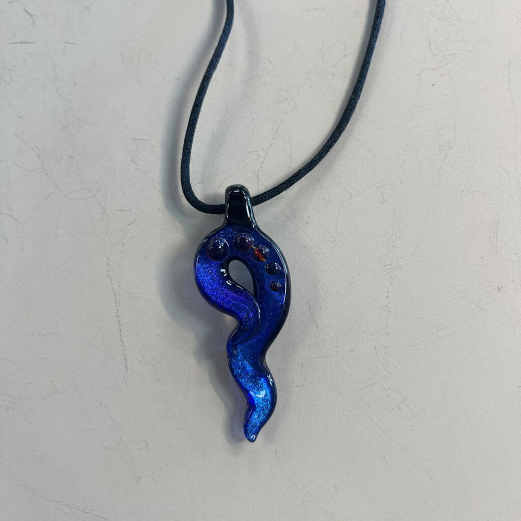 Blue Glass Corded Necklace